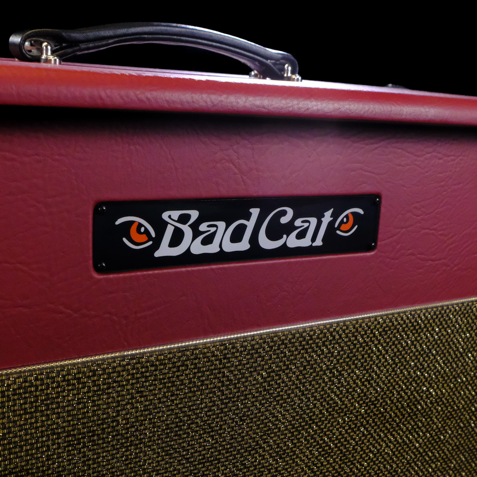 Used Bad Cat Cub V Handwired 2x12" Extension Speaker Cabinet - Burgany/Gold Grill/Gold Piping
