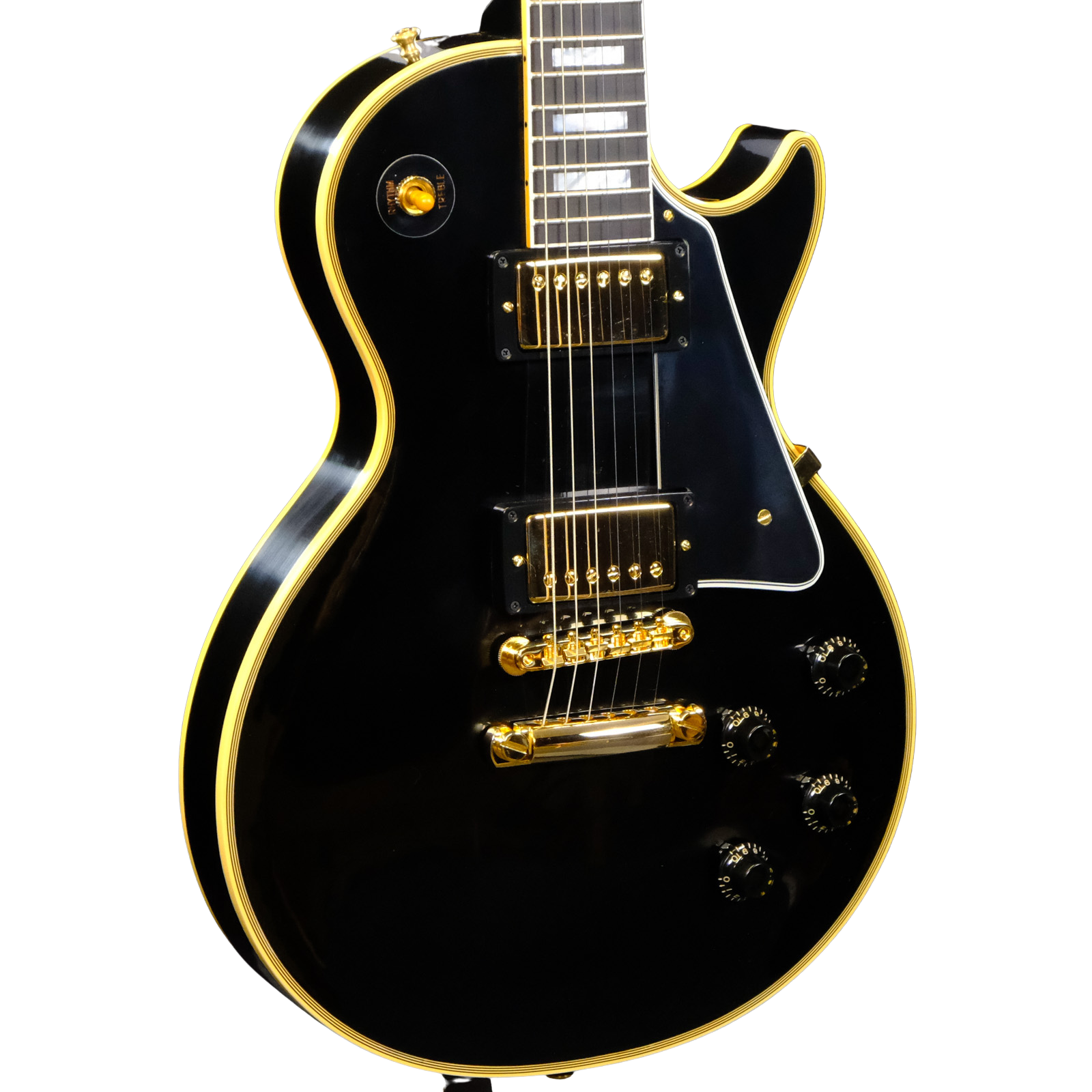 Gibson Custom 1957 Les Paul Custom Reissue VOS Electric Guitar-Ebony 2-Pickup