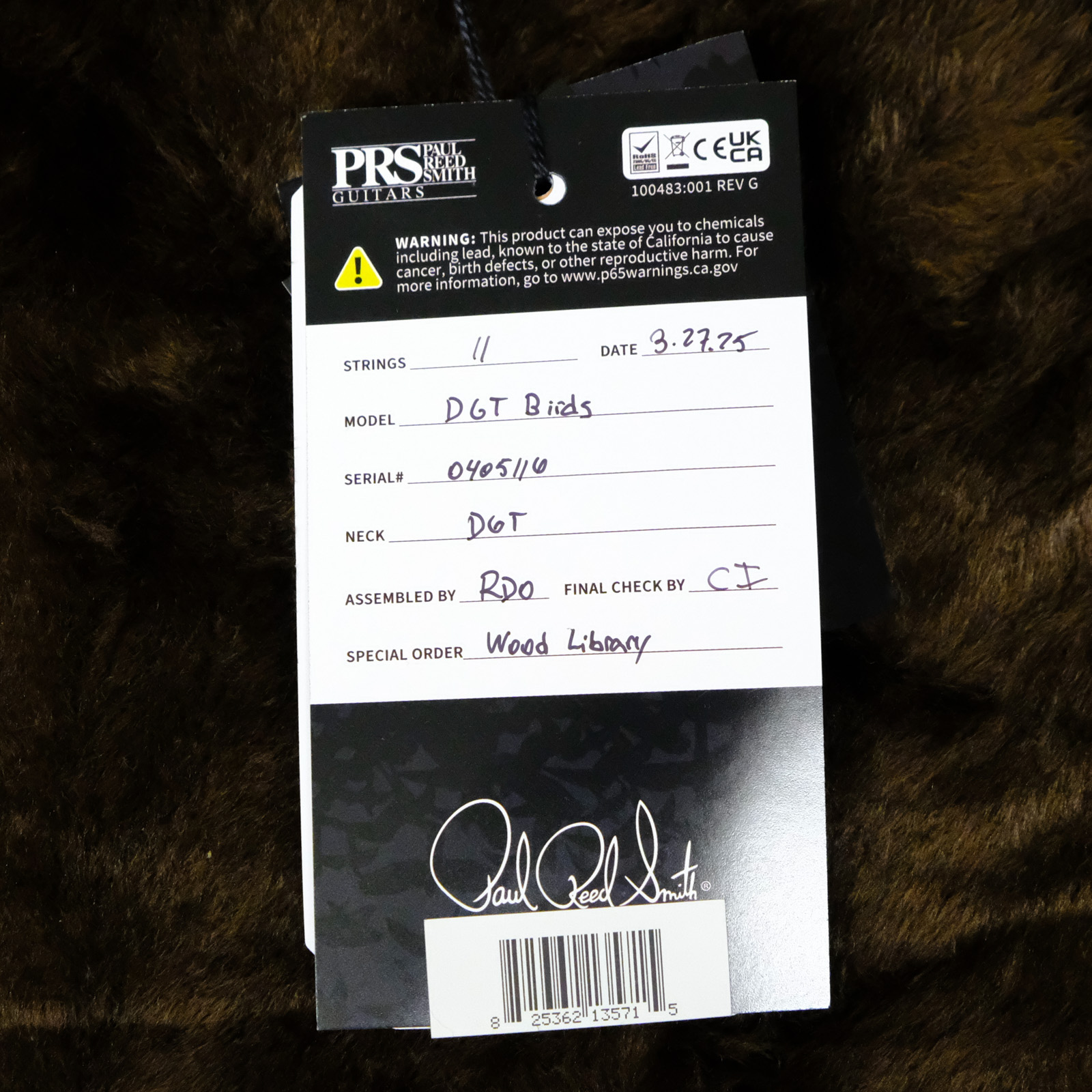 PRS Wood Library DGT Electric Guitar with Bird Inlays - Copperhead with Natural Back