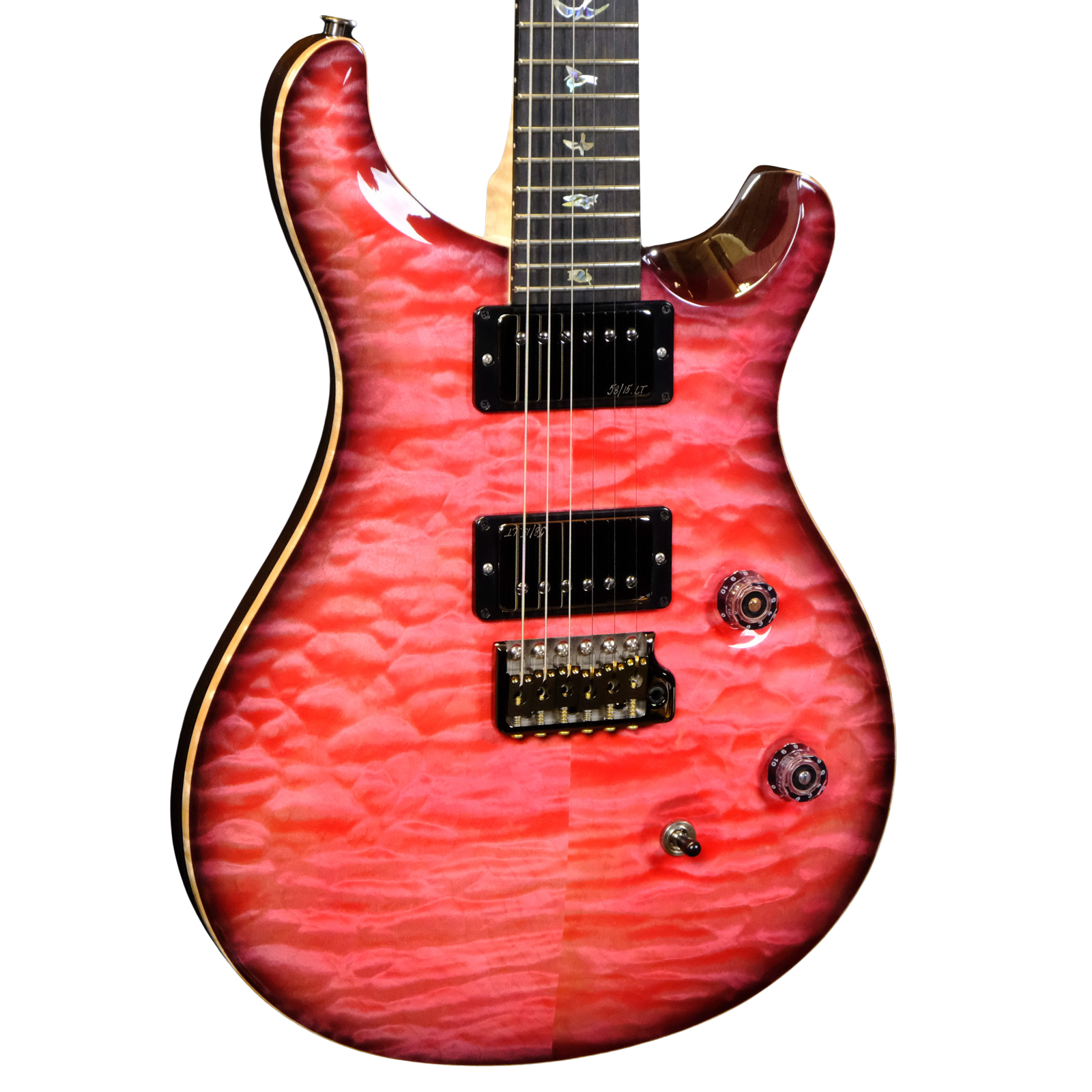 PRS Wood Library Custom 24 10-Top Quilted Maple -  Bonni Pink Smokeburst