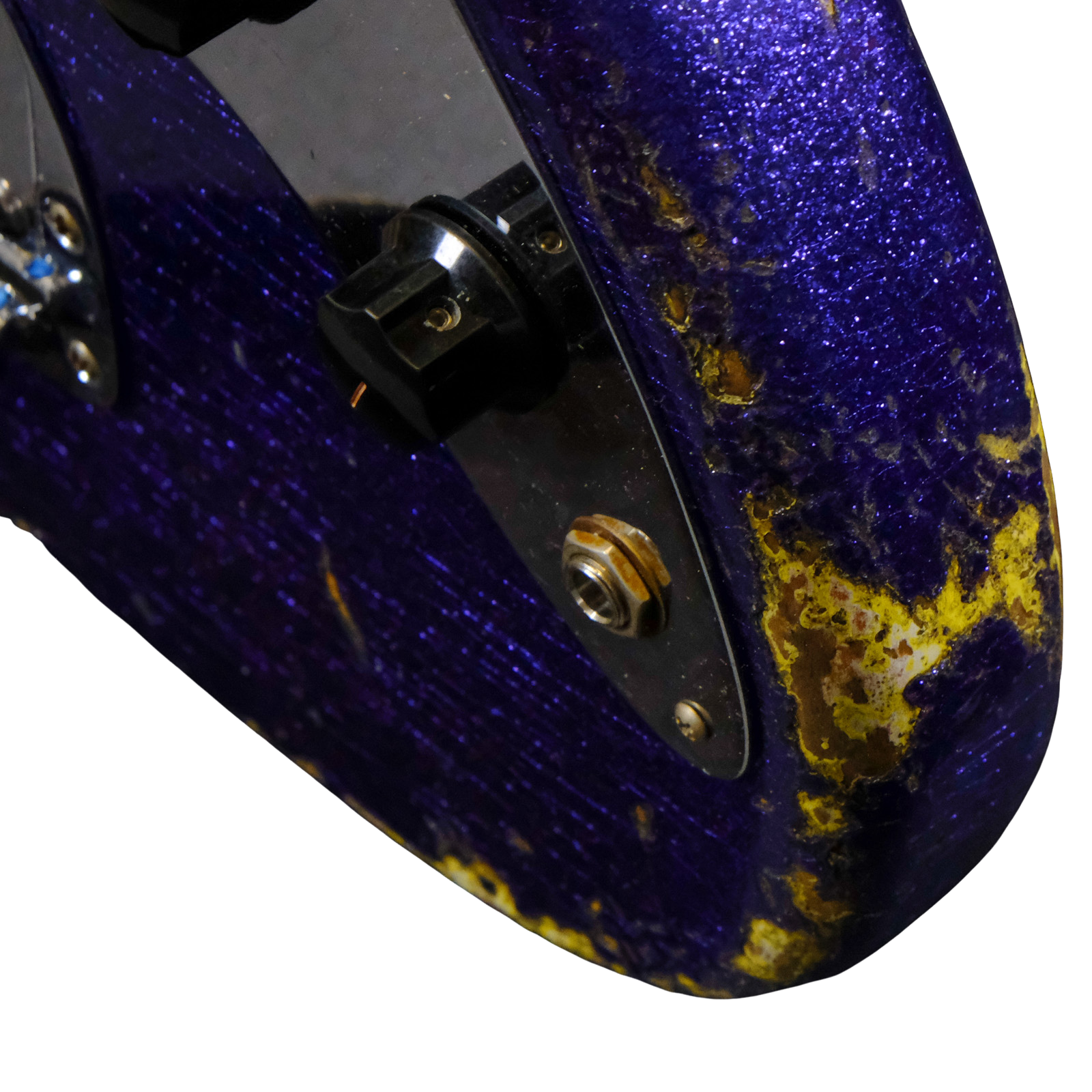 Fender Custom Shop Bass VI Journeyman Relic - Purple Sparkle over Graffiti Yellow