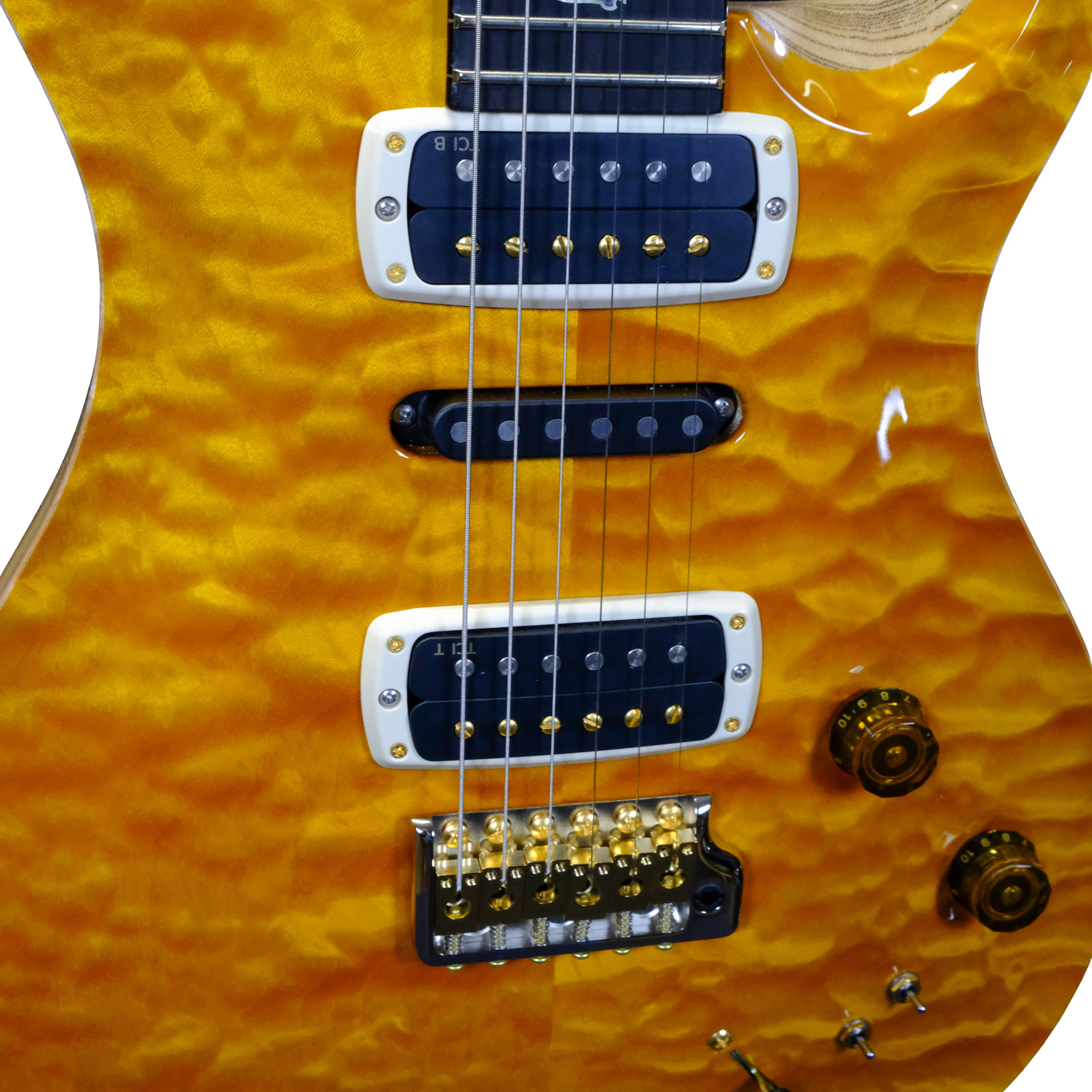 PRS Wood Library Modern Eagle V Quilted Maple - Santana Yellow