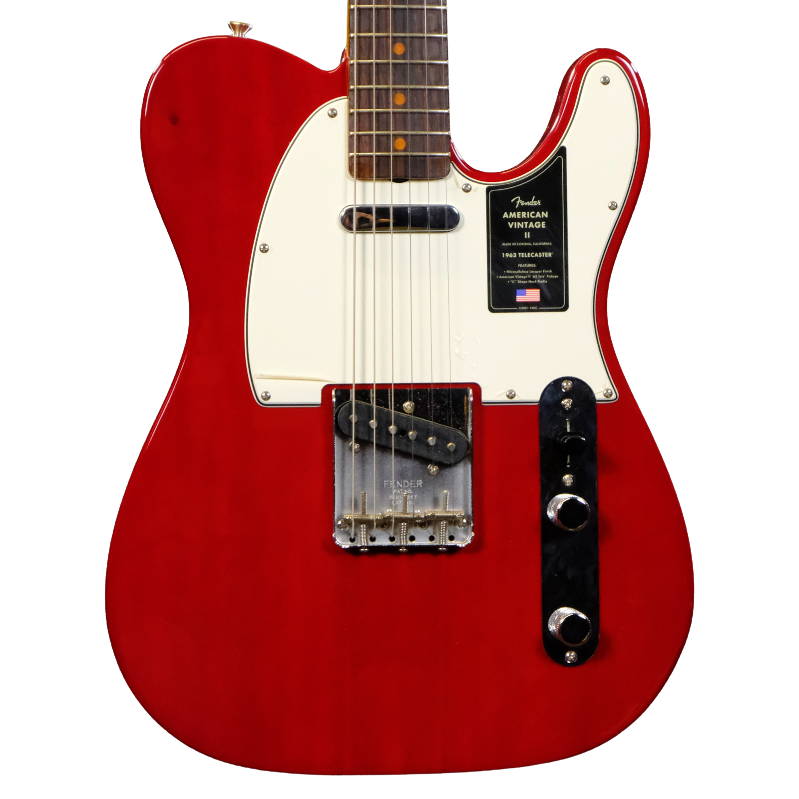 Used Fender American Vintage II 1963 Telecaster Electric Guitar - Crimson Red Transparent