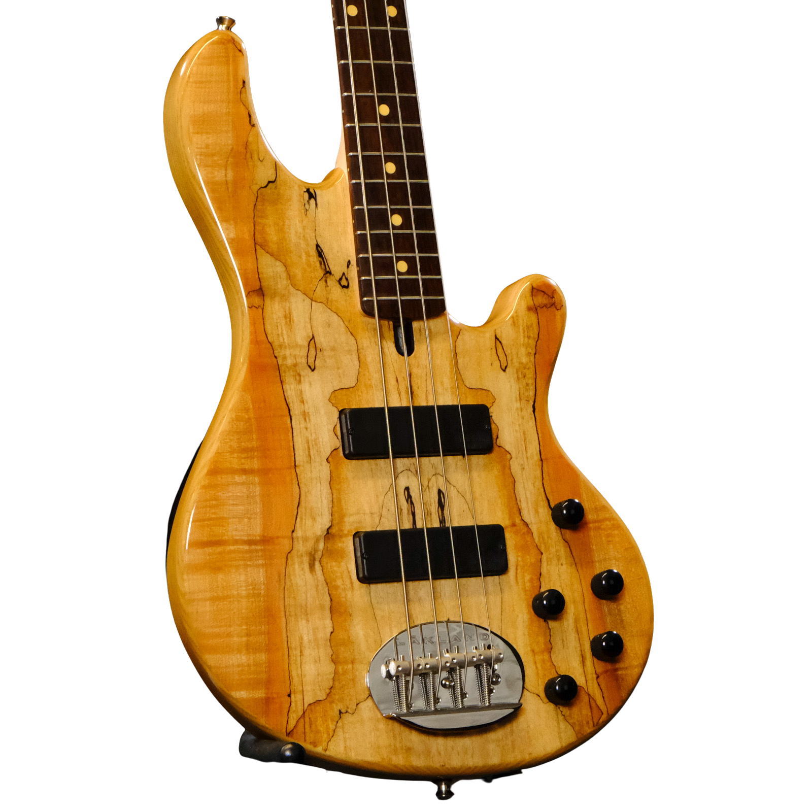 Used Lakland Skyline 44-01 Deluxe Bass Guitar - Spalted Maple with Black Hardware
