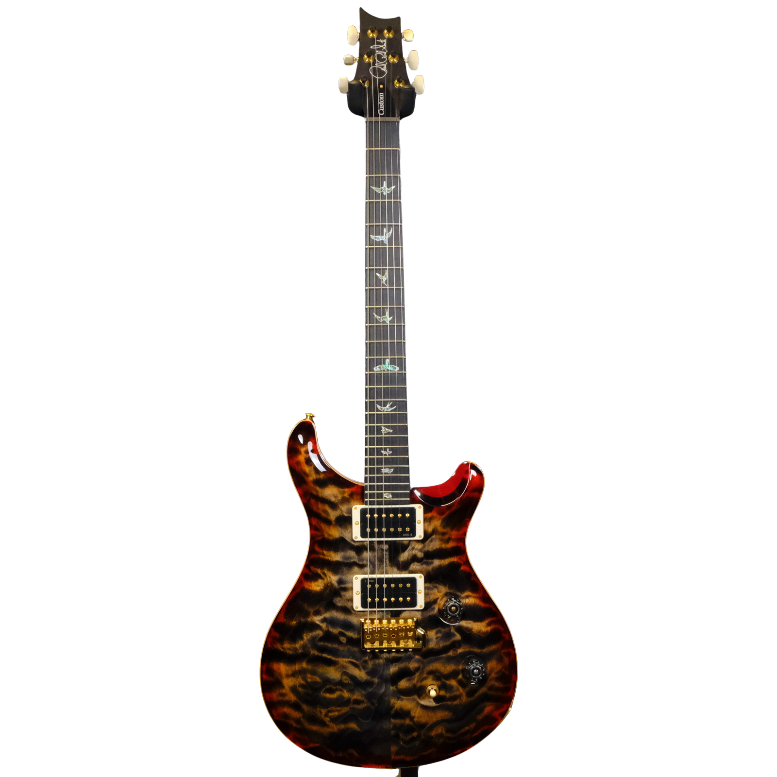 PRS Wood Library Custom 24 10-Top Quilted Maple -  Charcoal Cherry Burst