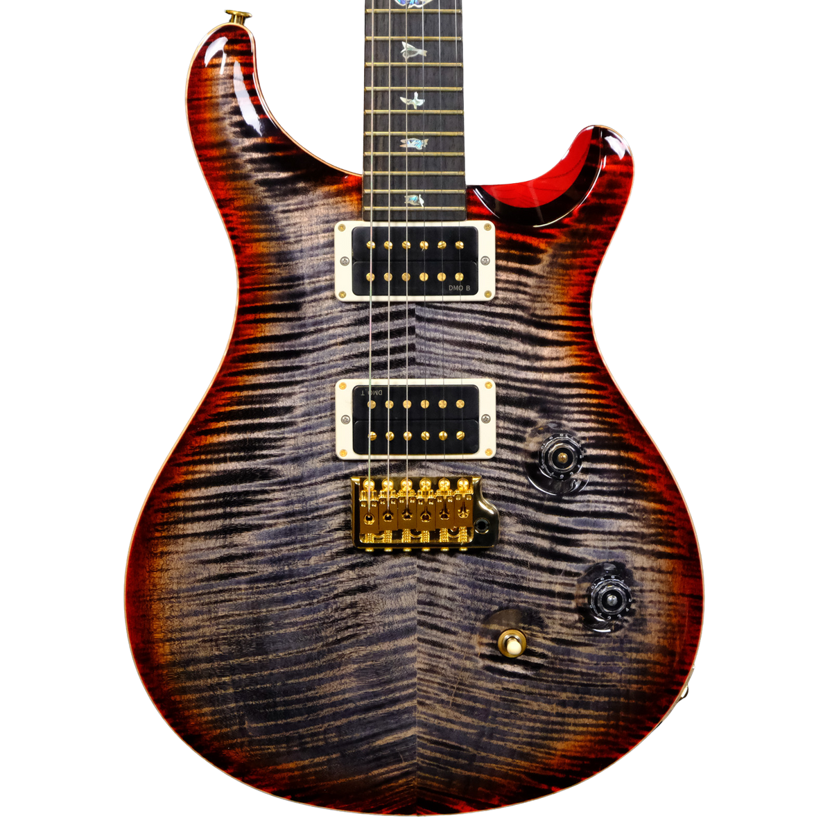 PRS Wood Library Custom 24 10-Top Flame - Flame Charcoal Cherry Burst