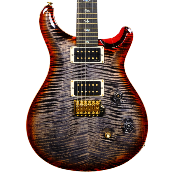 PRS Wood Library Custom 24 10-Top Flame - Flame Charcoal Cherry Burst