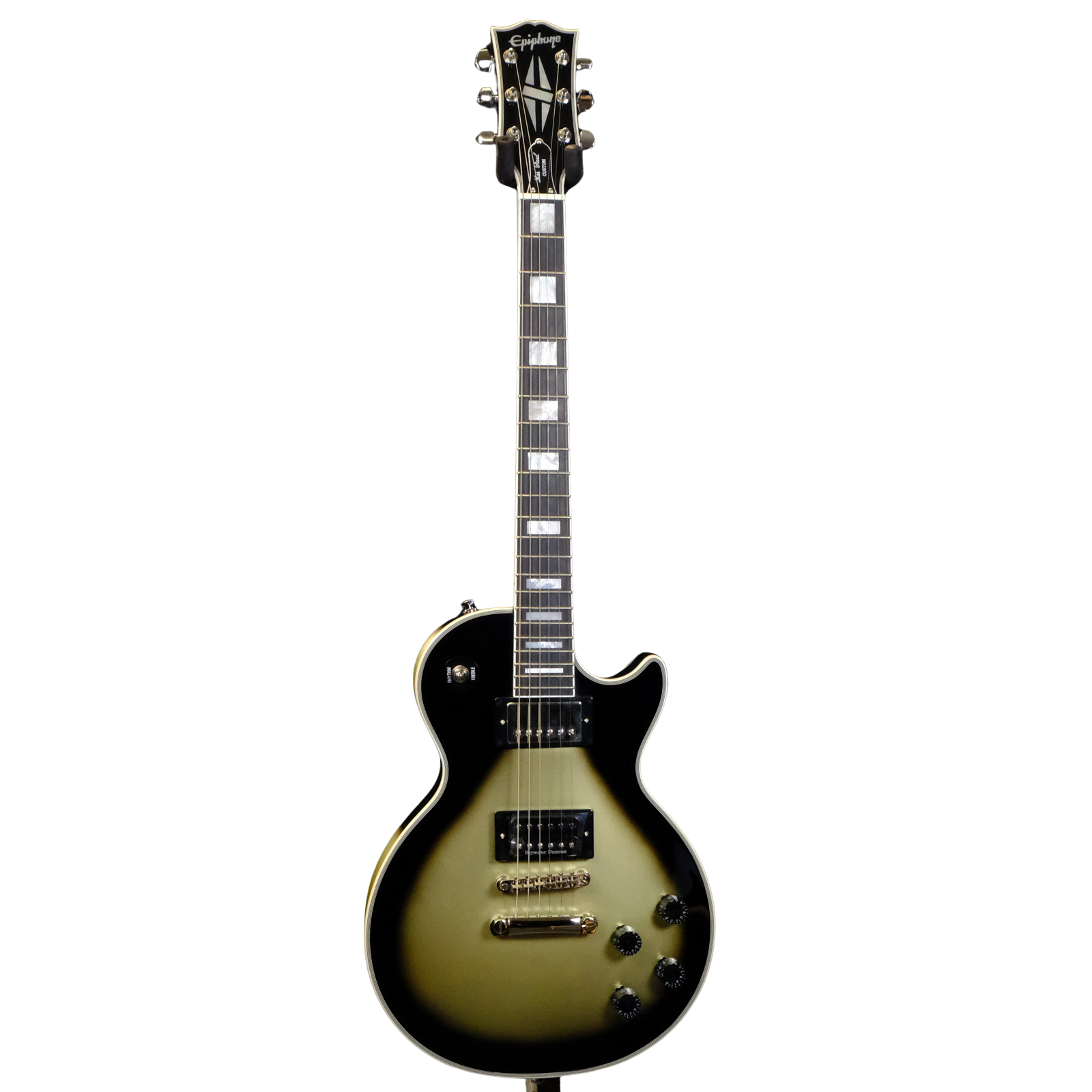 Used Epiphone Adam Jones 1979 Les Paul Custom Electric Guitar - Antique Silverburst with Case