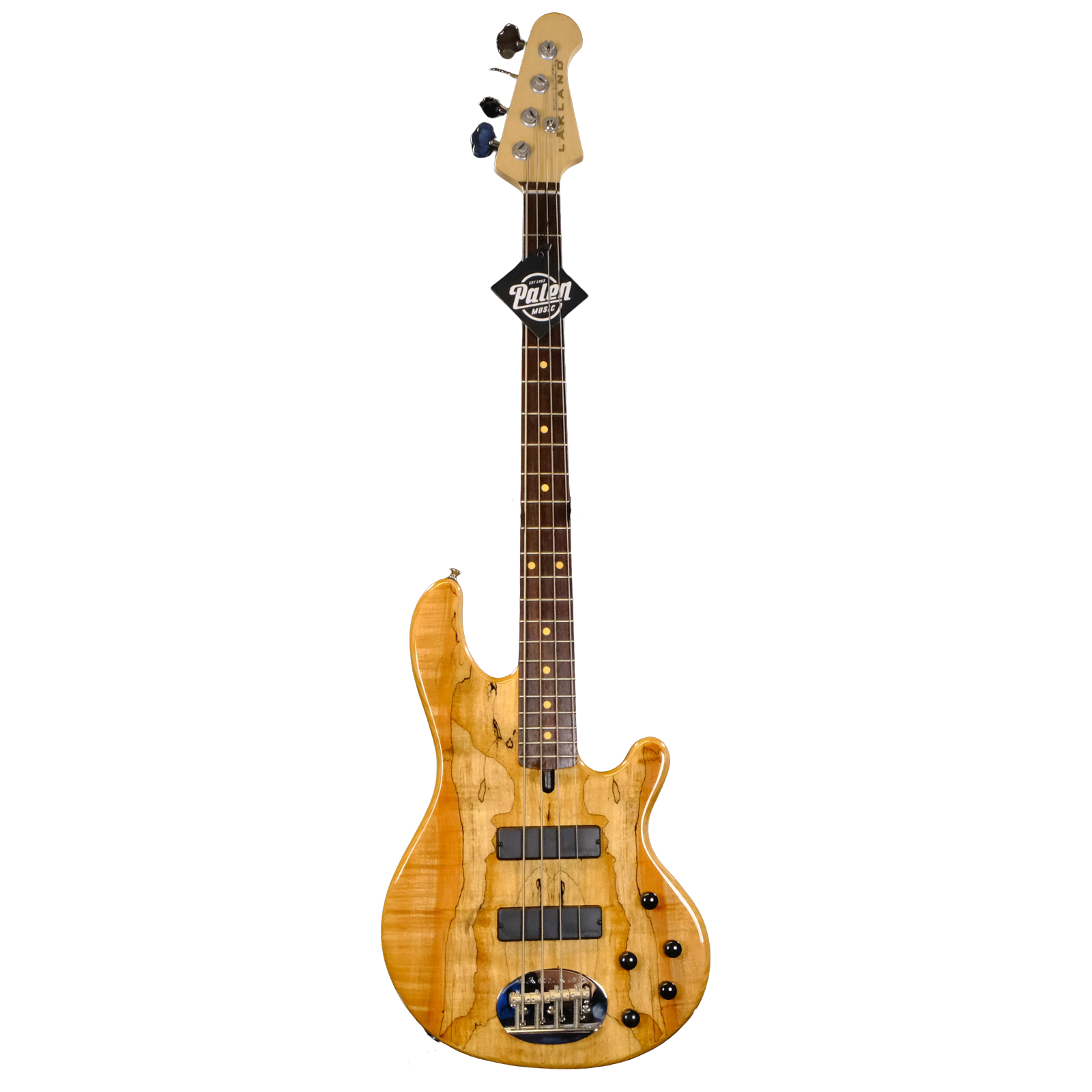 Used Lakland Skyline 44-01 Deluxe Bass Guitar - Spalted Maple with Black Hardware