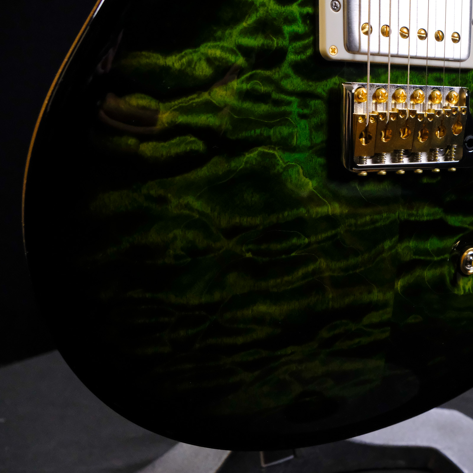 PRS Wood Library Custom 24 Quilt Electric Guitar - Jade/Charcoal Burst