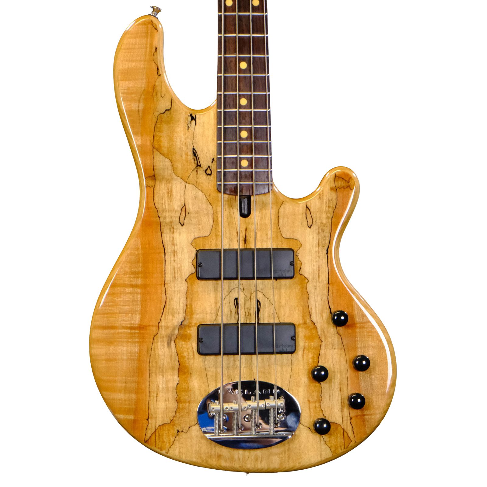 Used Lakland Skyline 44-01 Deluxe Bass Guitar - Spalted Maple with Black Hardware