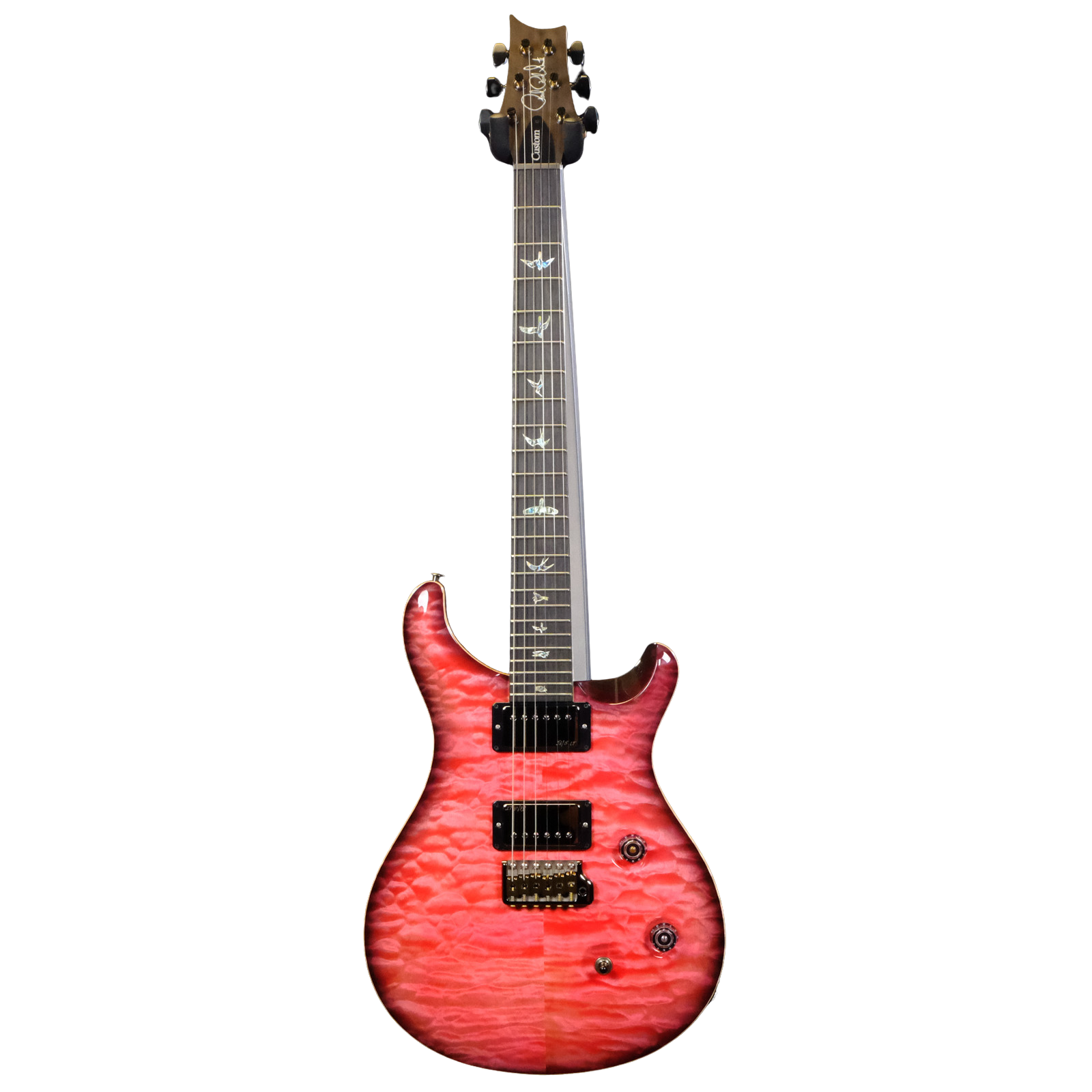 PRS Wood Library Custom 24 10-Top Quilted Maple -  Bonni Pink Smokeburst
