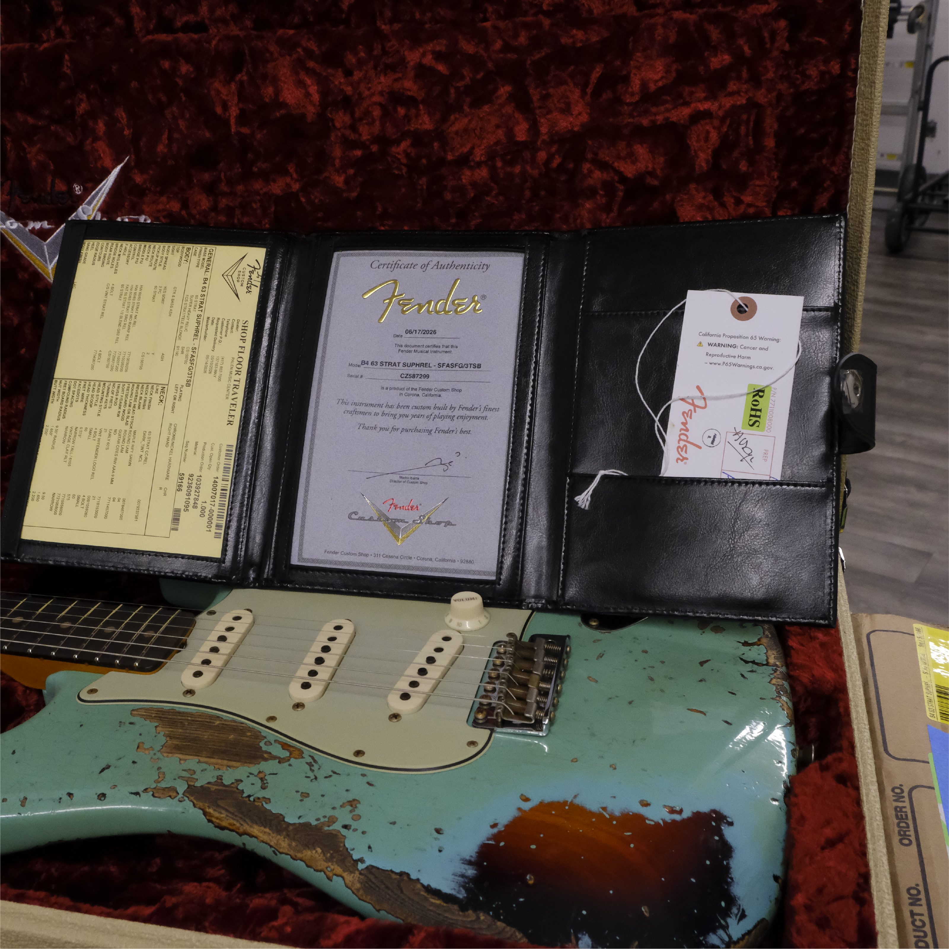 Fender Custom Shop '63 Stratocaster Super Heavy Relic - Super Faded Aged Seafoam Green over 3-Color Sunburst