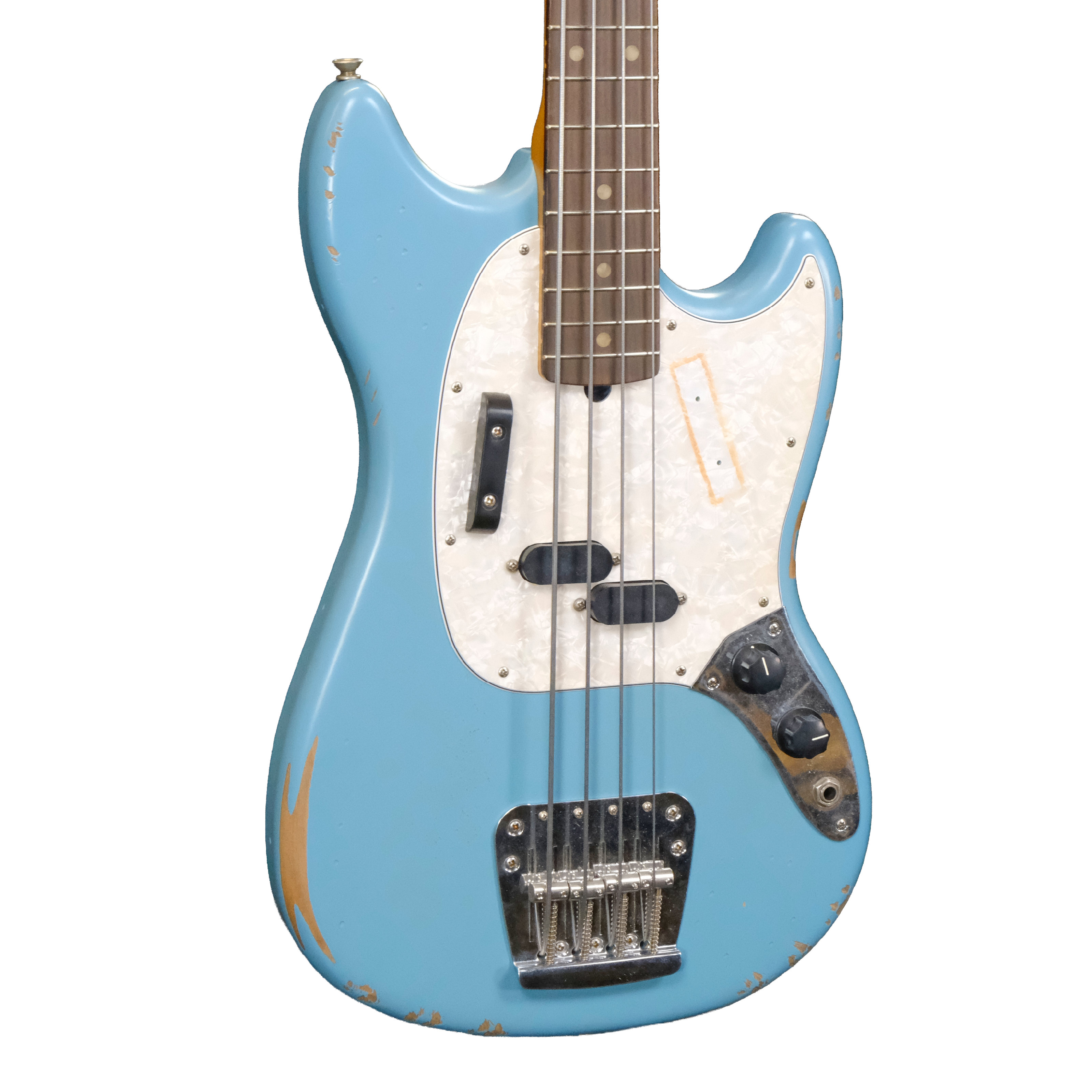 Fender Justin Meldal-Johnsen Road Worn Mustang Bass - Daphne Blue