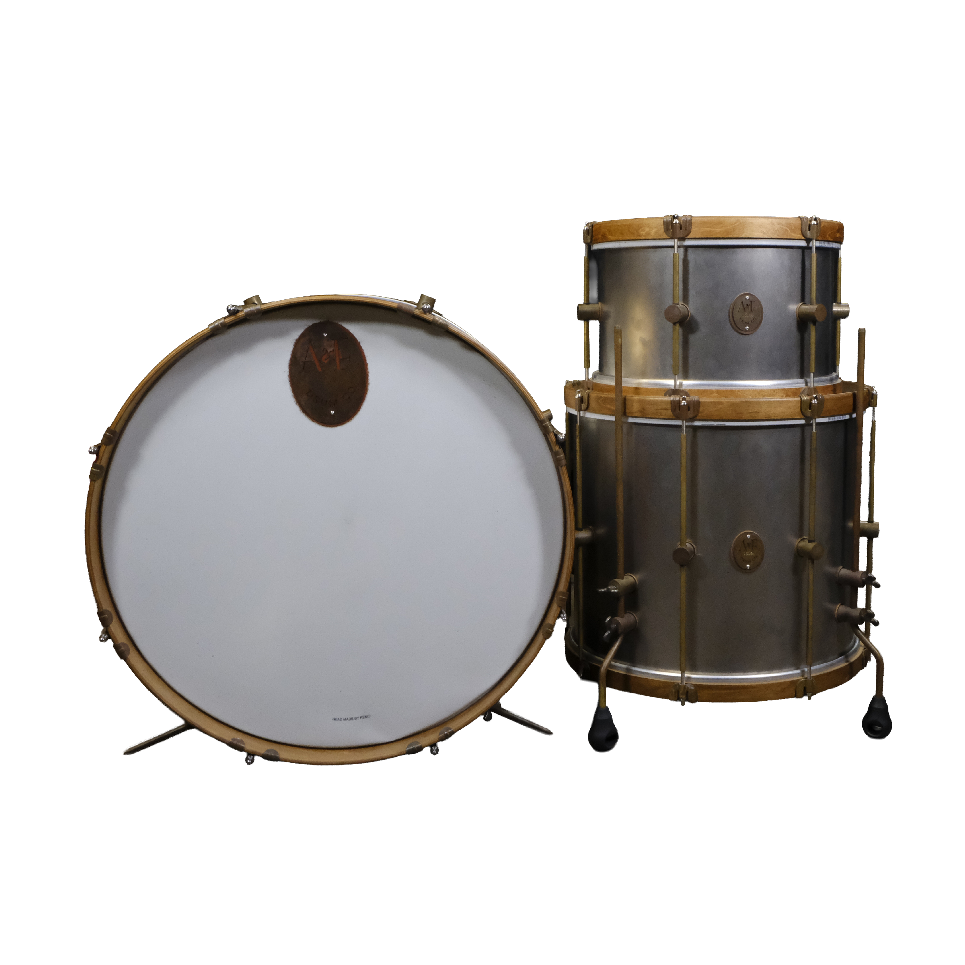 A&F Drum Co. Raw Steel 3-Piece Shell Pack - Raw Steel