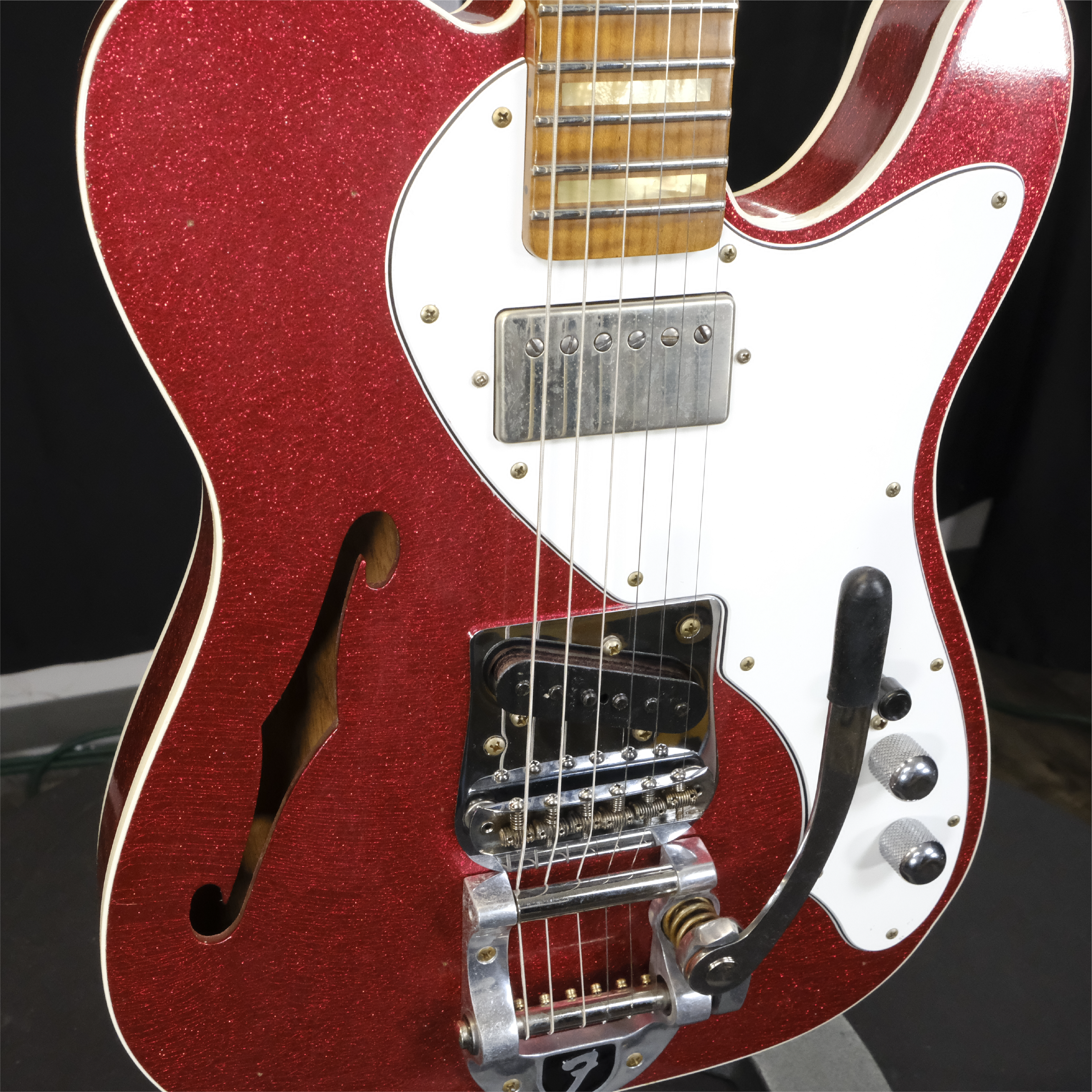 Fender Custom Shop 50's Telecaster Thinline Journeyman Relic - Red Sparkle