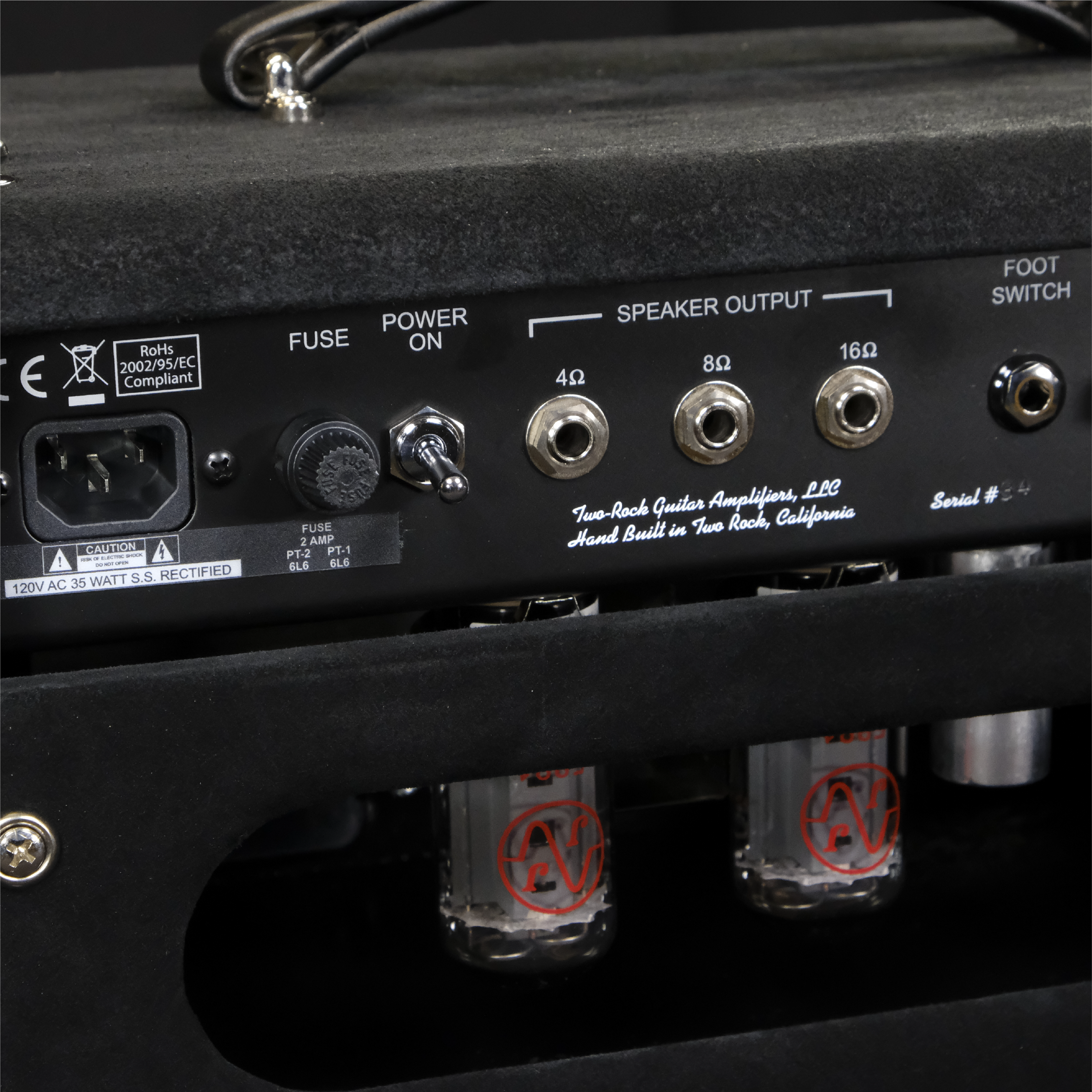 Two-Rock Studio Overdrive Head - Black Suede with Grey Pinstripe