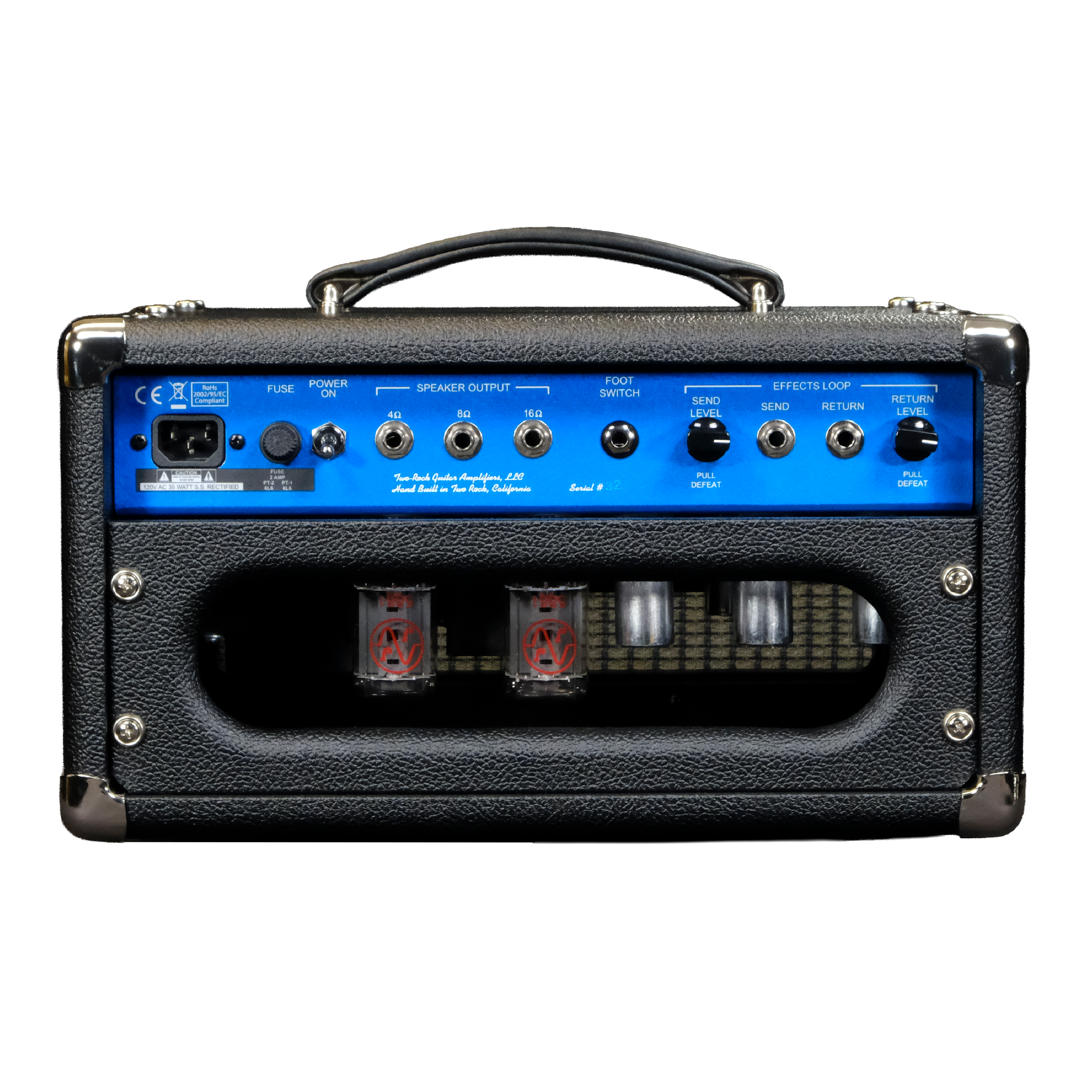 Two-Rock Studio Overdrive Head - Black Bronco with Blue Smoke Cloth
