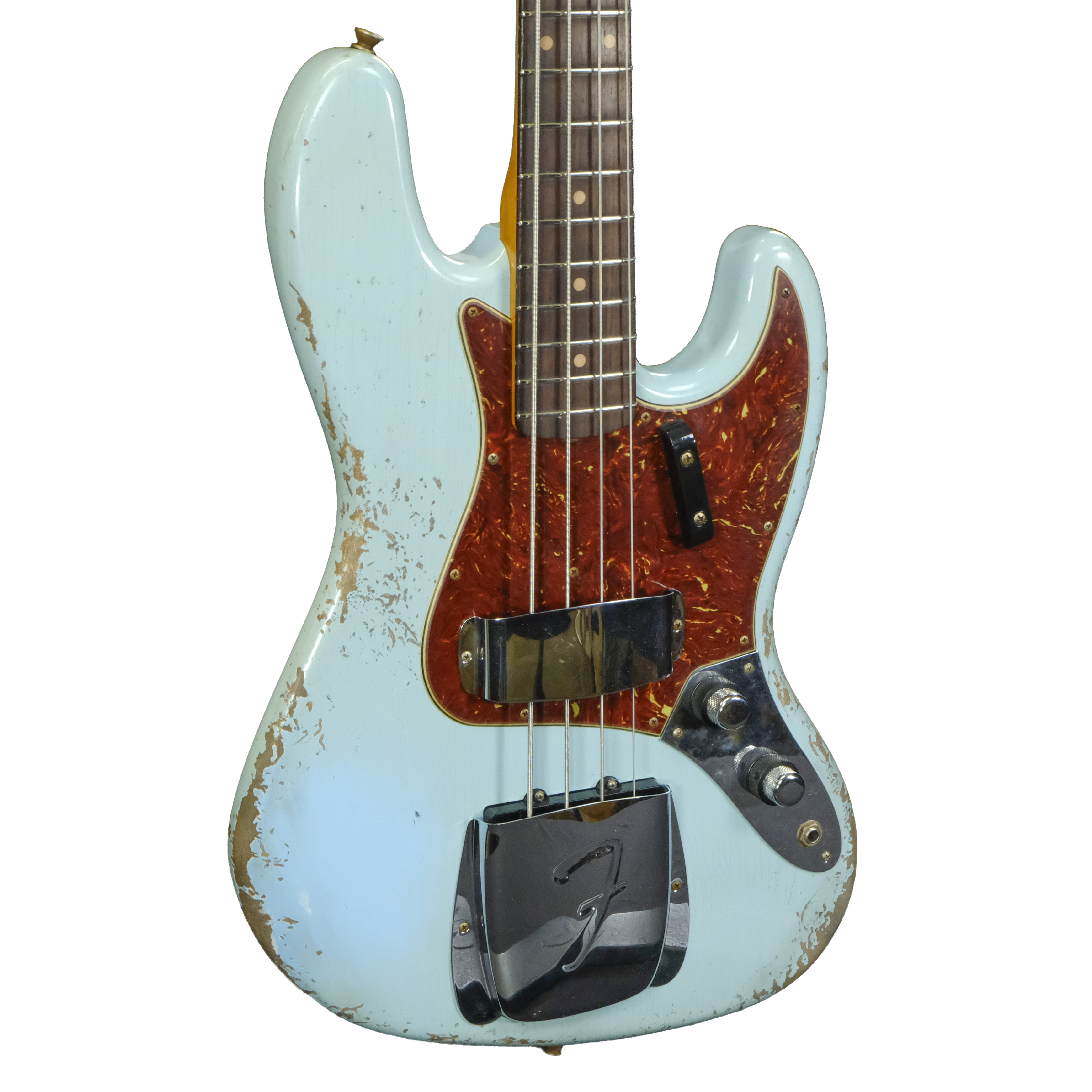 Fender Custom Shop 1961 Jazz Bass Heavy Relic - Faded Aged Daphne Blue