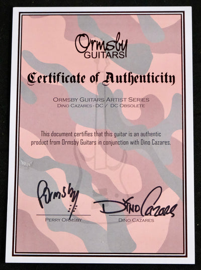 Ormsby Artist Series Dino Cazares DC GTR 6-String - Blood Camo - B Stock - Palen Music