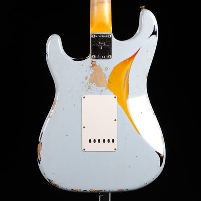Fender 1960 Stratocaster Heavy Relic - Aged Sonic Blue Over 3-Color Sunburst - Palen Music