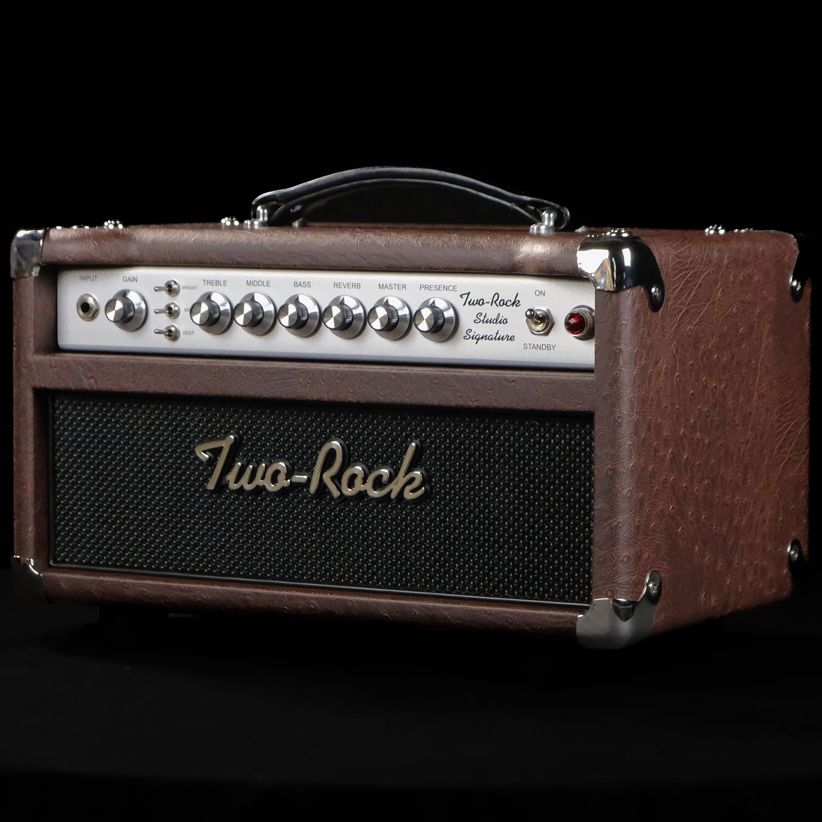 Two-Rock Studio Signature 35-watt Head Amp - Brown Ostrich, Black Matrix with Silver Face - Palen Music