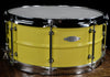 C&C Drum Co Painted Aluminum Snare in Pale Yellow 6.5x14 - ALUM6514SDPYHGTUBELUGS - Palen Music