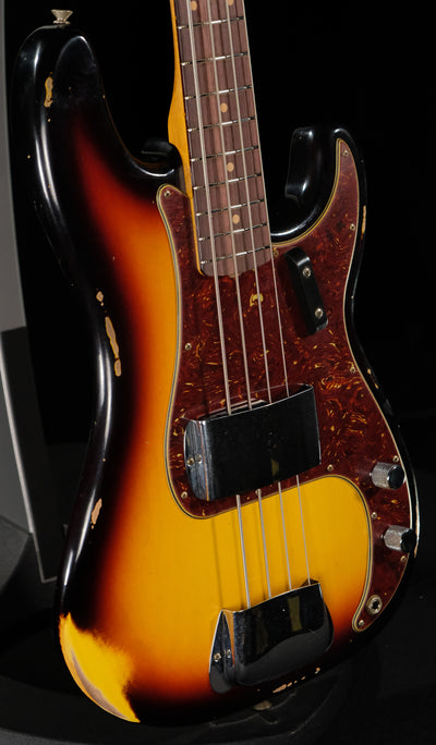 Fender 1964 Precision Bass Relic Bleached 3-Color Sunburst - Palen Music