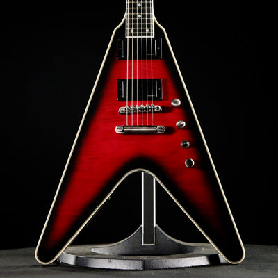 Epiphone Dave Mustaine Prophecy Flying V Figured Electric Guitar - Aged Dark Red Burst - Palen Music