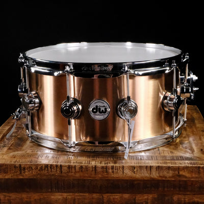 DW Collector's Series Metal Snare Drum - 6.5-inch x 14-inch - Brushed Bell Bronze - Palen Music