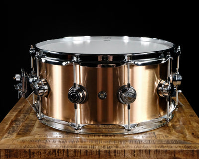 DW Collector's Series Metal Snare Drum - 6.5-inch x 14-inch - Brushed Bell Bronze - Palen Music