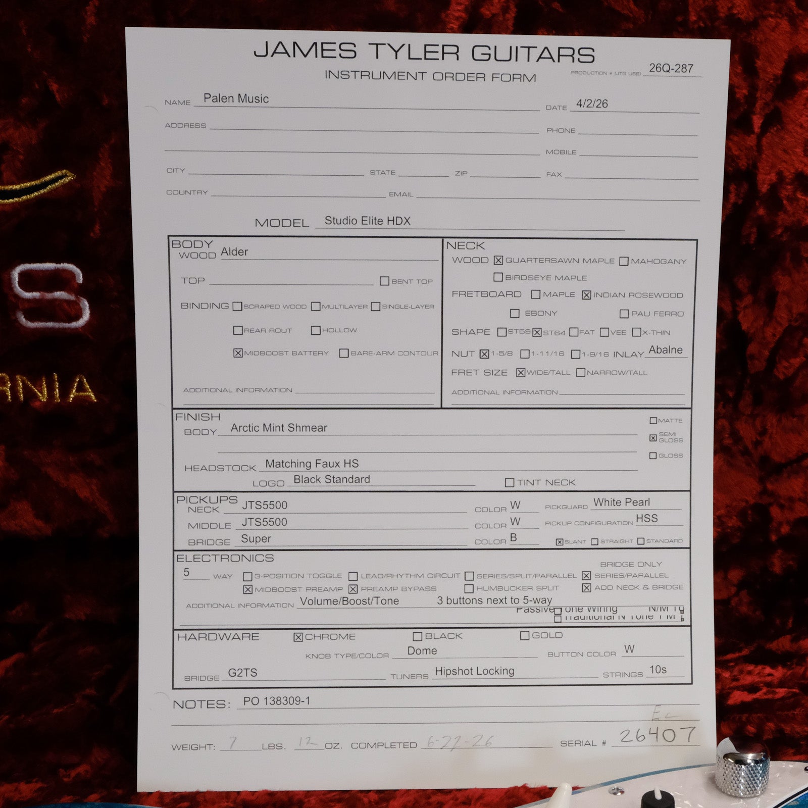 James Tyler Studio Elite HDX - Arctic Mint Shmear