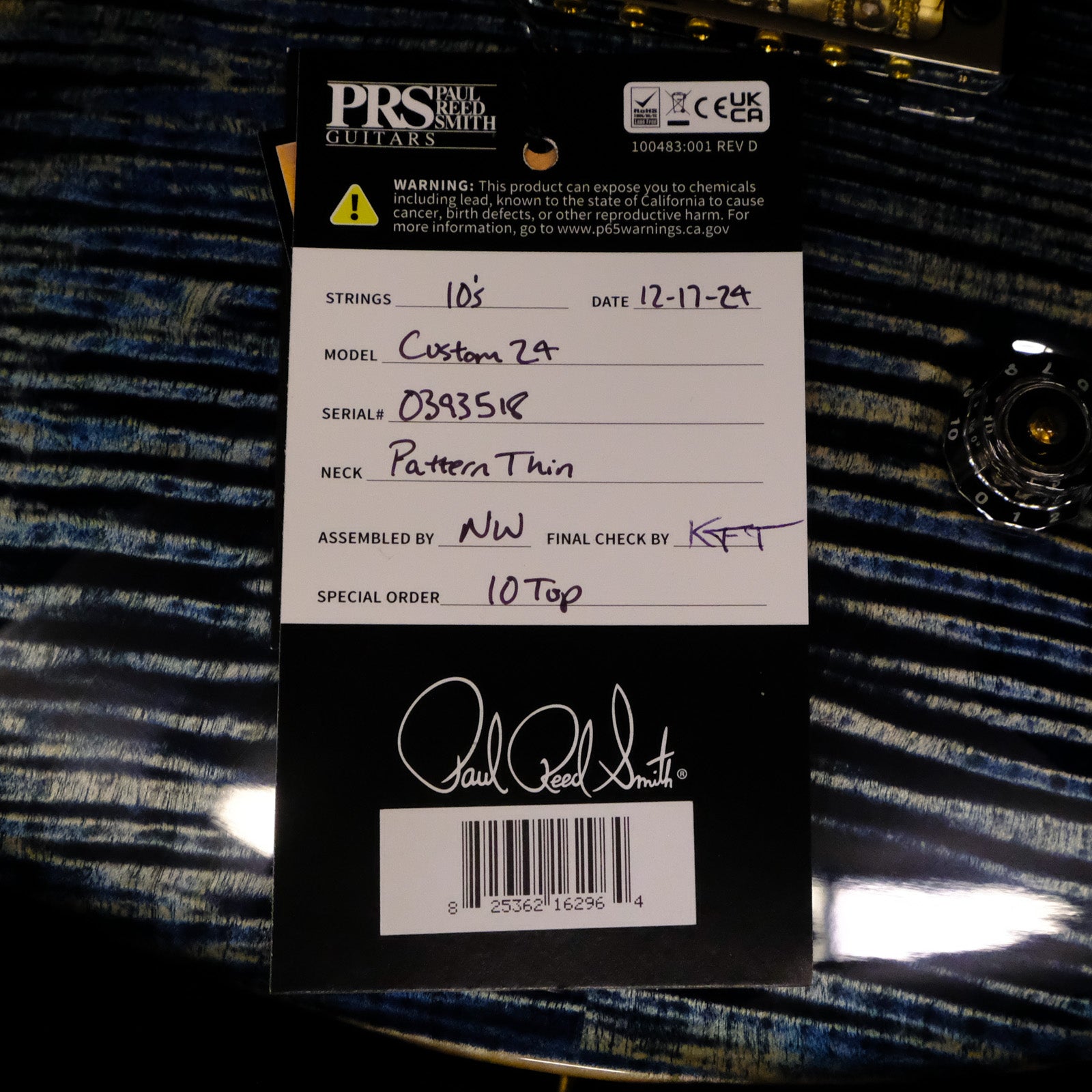 PRS Custom 24 10-Top Electric Guitar - Faded Whale Blue