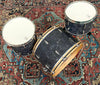 Franklin Drum Company Maple 3pc Shell Kit 13/16/24 - Black Satin Flame - Palen Music