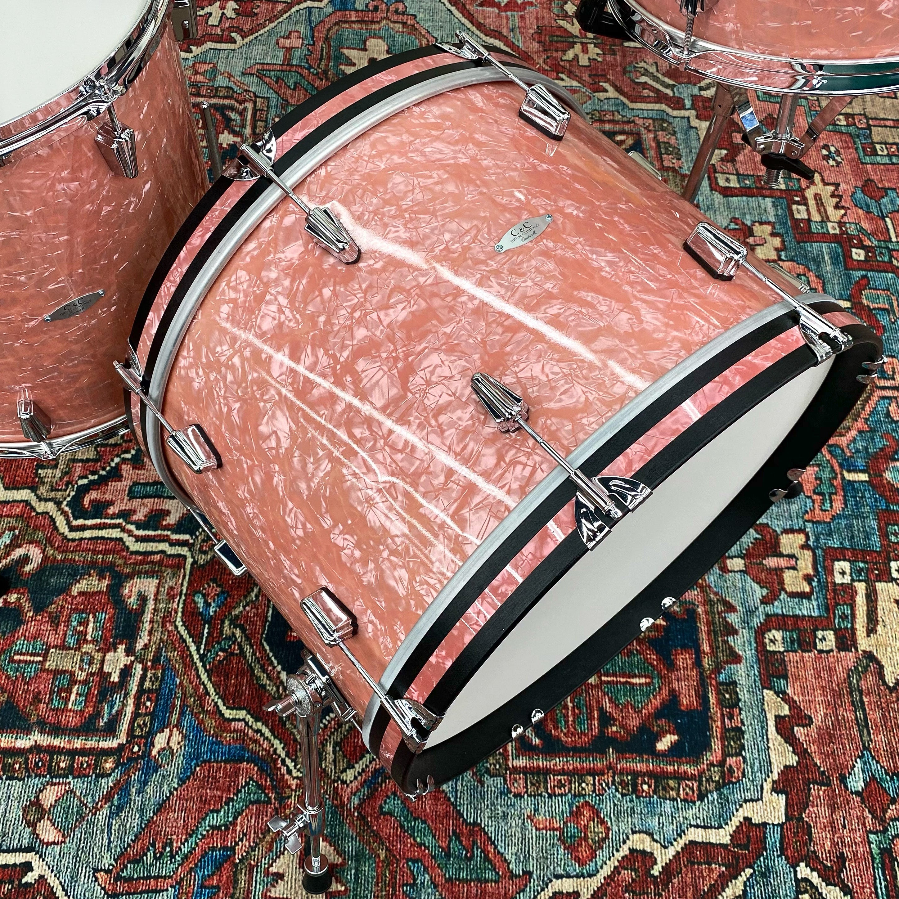 C&C Drum Co 12th & Vine Maple/Poplar/Maple Big Beat 3pc Shell Pack - Rose Marine Pearl - Palen Music