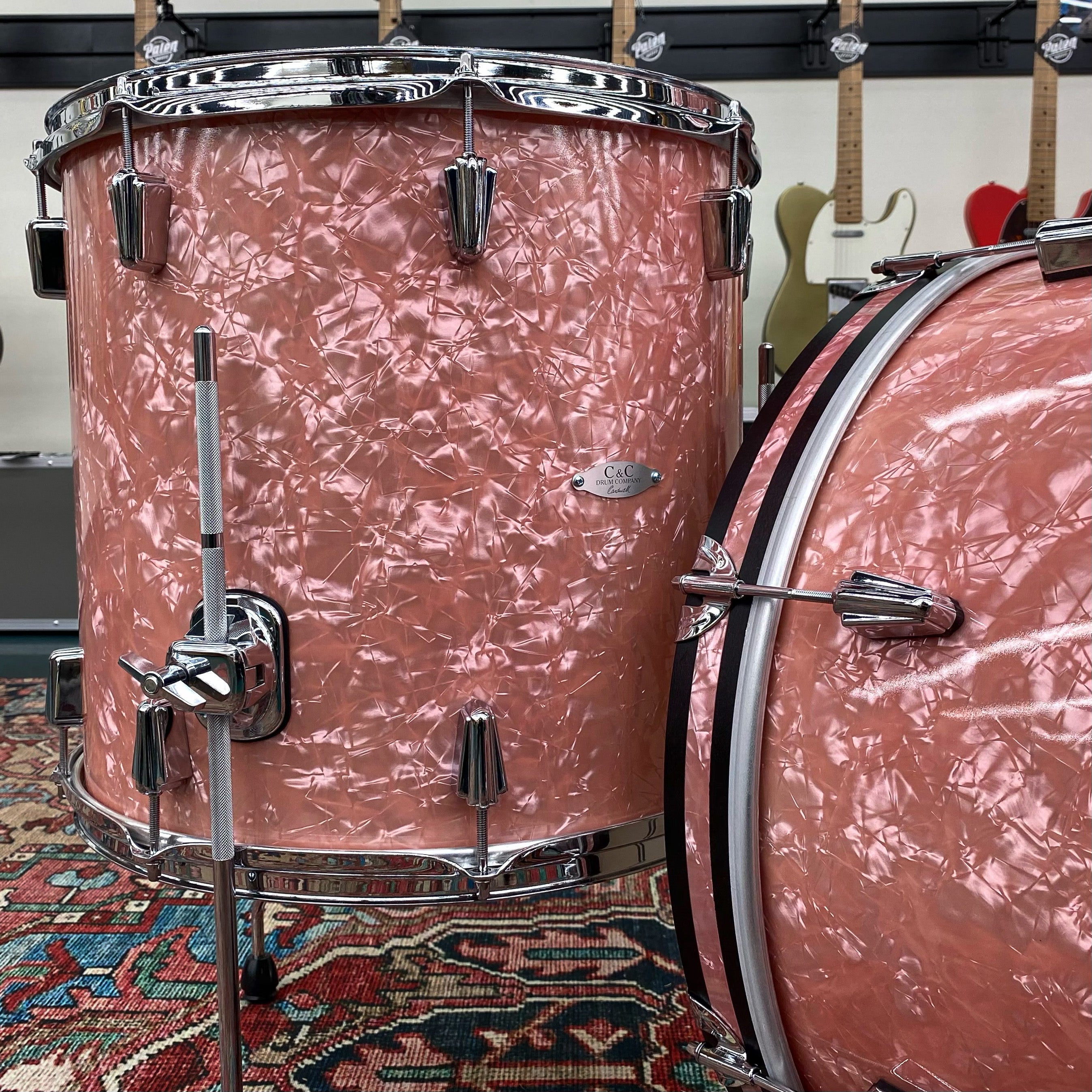 C&C Drum Co 12th & Vine Maple/Poplar/Maple Big Beat 3pc Shell Pack - Rose Marine Pearl - Palen Music