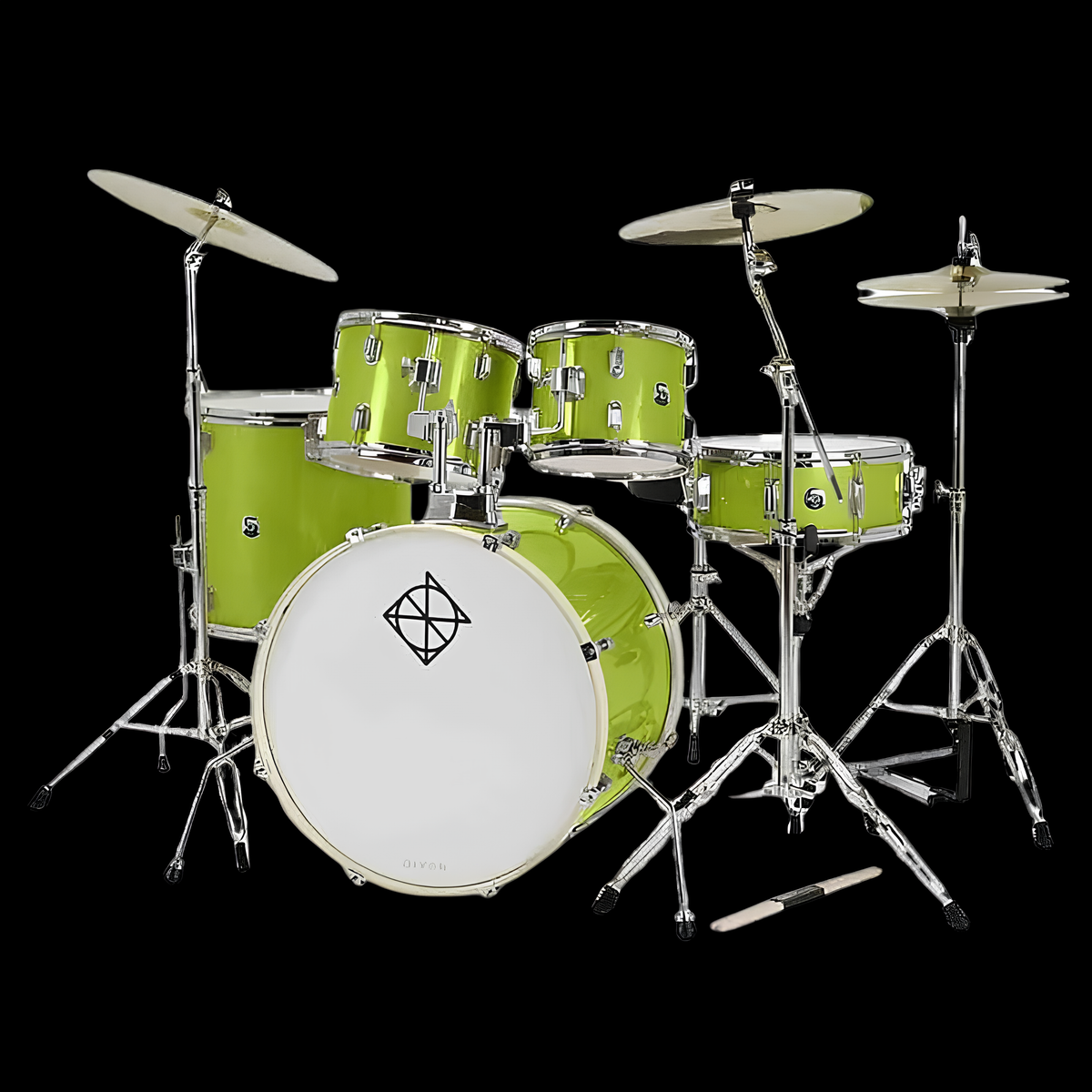 Dixon Spark 5-pc Complete Drum Kit - Key Lime Sparkle