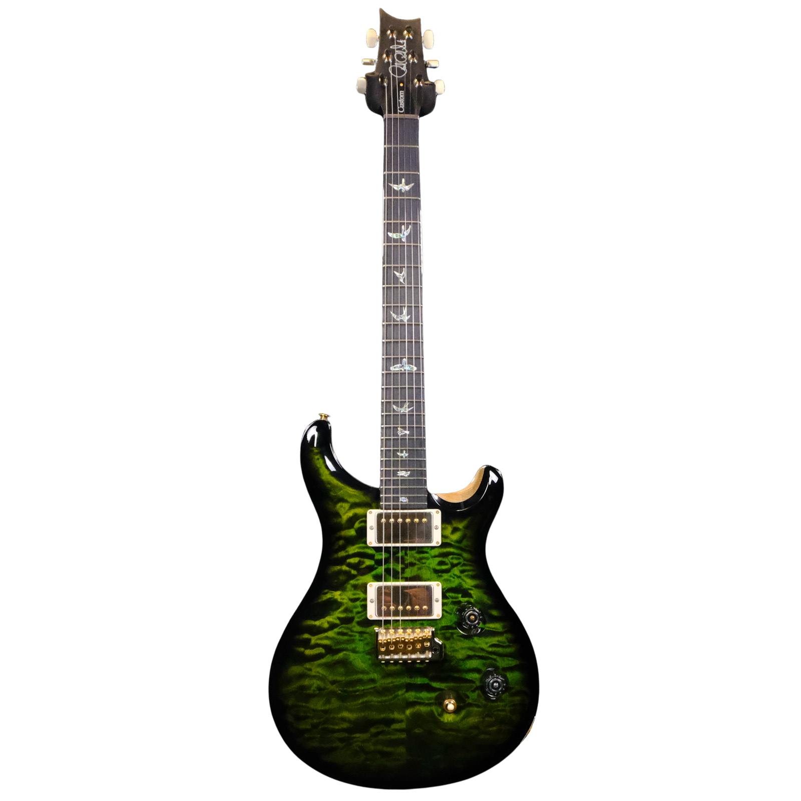 PRS Wood Library Custom 24 Quilt Electric Guitar - Jade/Charcoal Burst