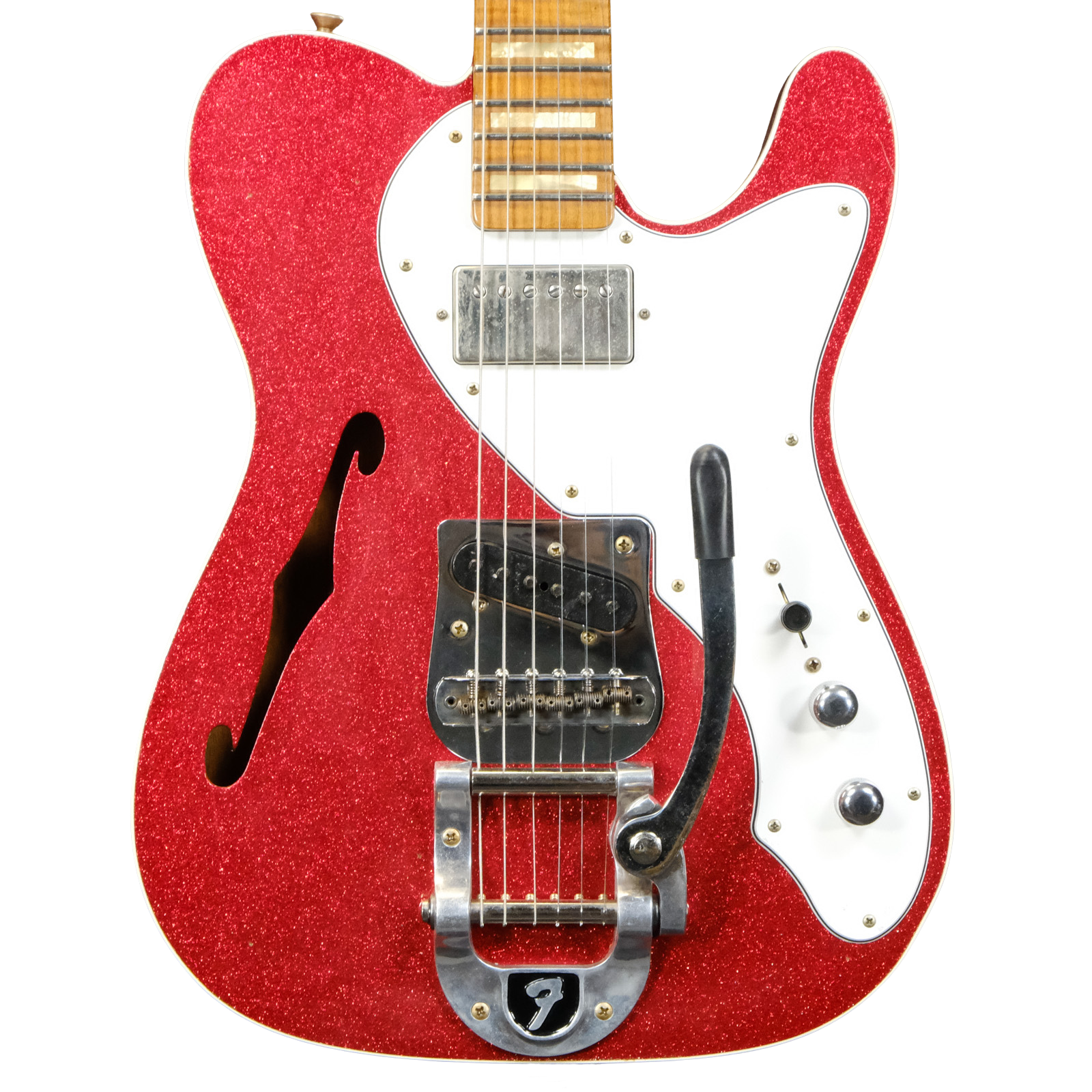 Fender Custom Shop 50's Telecaster Thinline Journeyman Relic - Red Sparkle