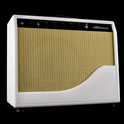 Silktone 12w KT66 Hand Wired Combo Amp - White Tolex with Gold Weave Grill - Palen Music