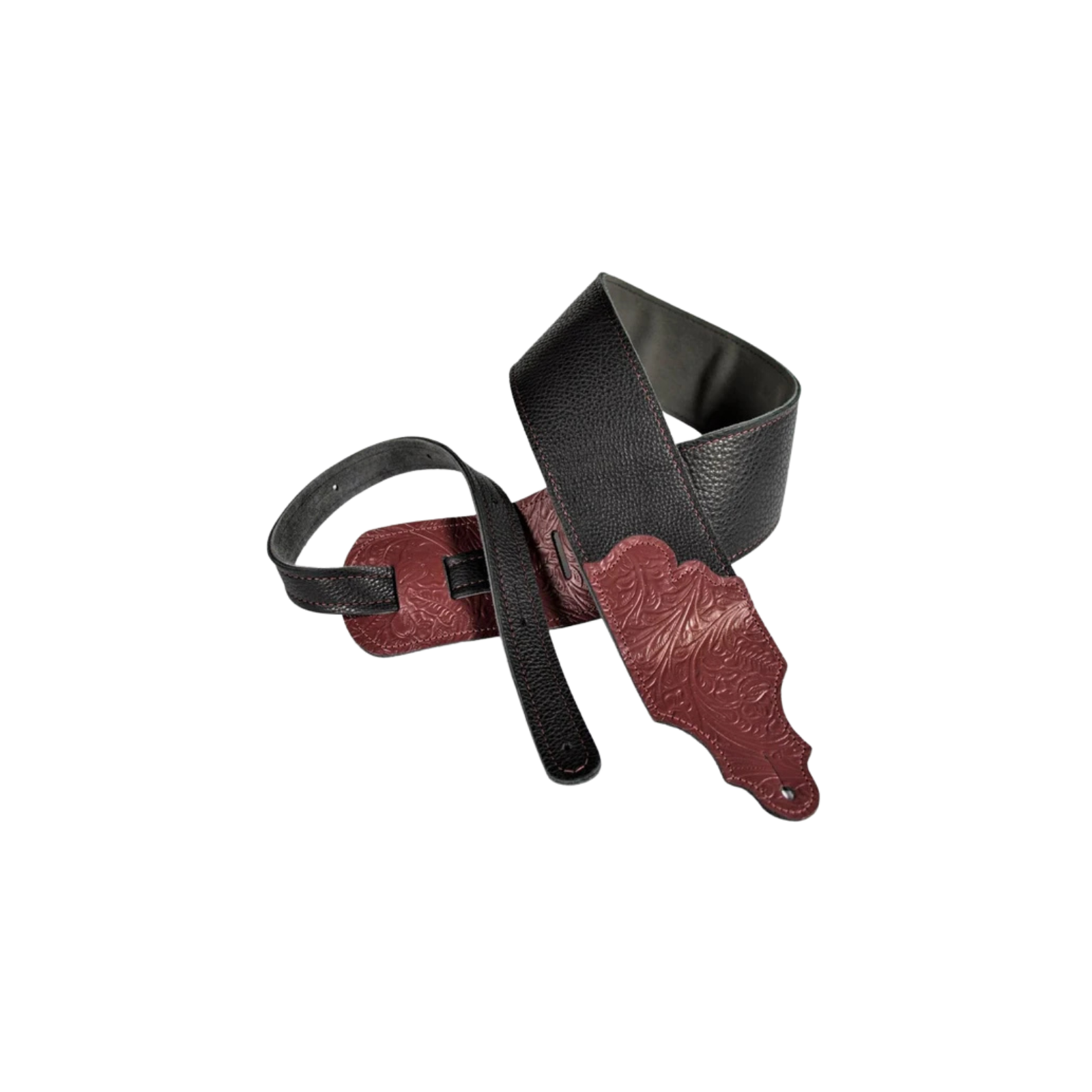 Franklin Strap Tooled Glove Leather Guitar Strap 3"