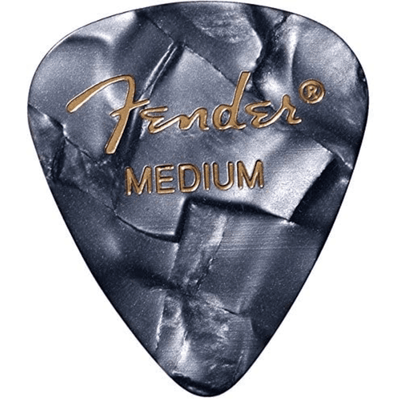 Fender 12-pack Celluloid 351 Shape Medium Guitar Picks (Black Moto) - Palen Music