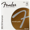 Fender 70L 80/20 Bronze Acoustic Strings 12-52 - Palen Music