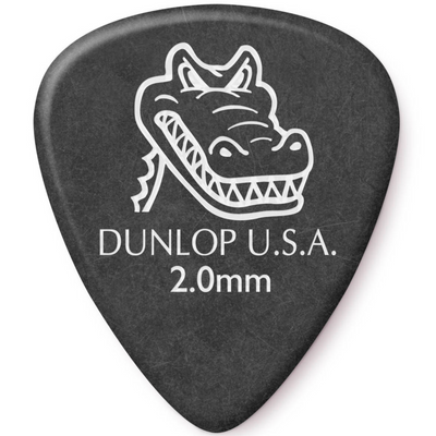 Dunlop 12-pack Gator Grip 2.0mm Guitar Picks (Black) - Palen Music