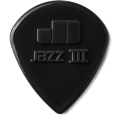 Dunlop 6-pack Nylon Jazz III Stiffo Point Tip Guitar Picks (Black) - Palen Music