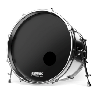 Evans 20" EQ3 Resonant Black Bass Drumhead with 5" Offset Port - Palen Music