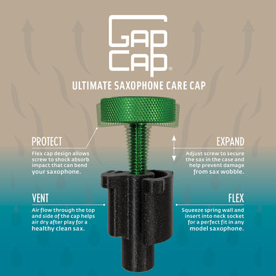 Key Leaves GapCap Alto Saxophone End Cap - GCAS (Green) - Palen Music