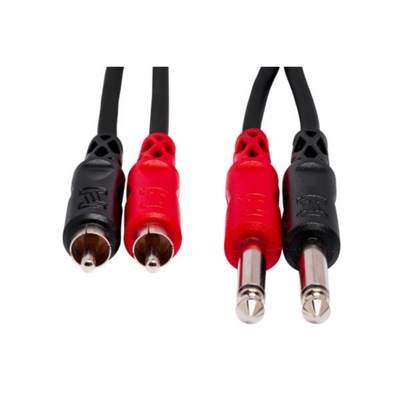 Hosa Dual 1/4" TS Male to Dual RCA Male Stereo Interconnect Cable (3 m) - Palen Music