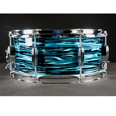 C&C Drum Co Player Date II Snare Drum 14x6.5 (Turquoise and Black Pearl) - Palen Music