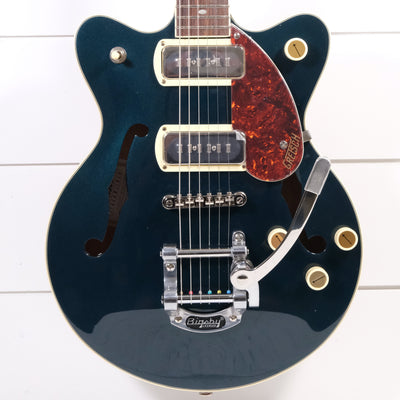 Gretsch G2655T-P90 Streamliner Center Block Jr. Double-Cut P90 Electric Guitar - Two-Tone Midnight Sapphire and Vintage Mahogany Stain - Palen Music